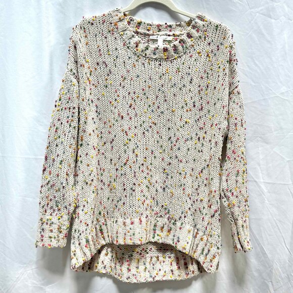 Seven7 Sweaters - Seven7 Confetti Pom Pom Crew Neck Sz SMALL